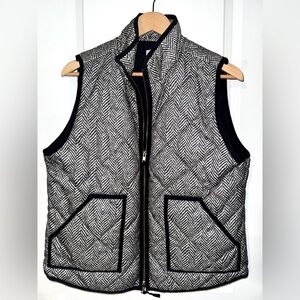 Black and White Herringbone Vest